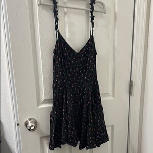 Black Floral Spaghetti Strap Dress